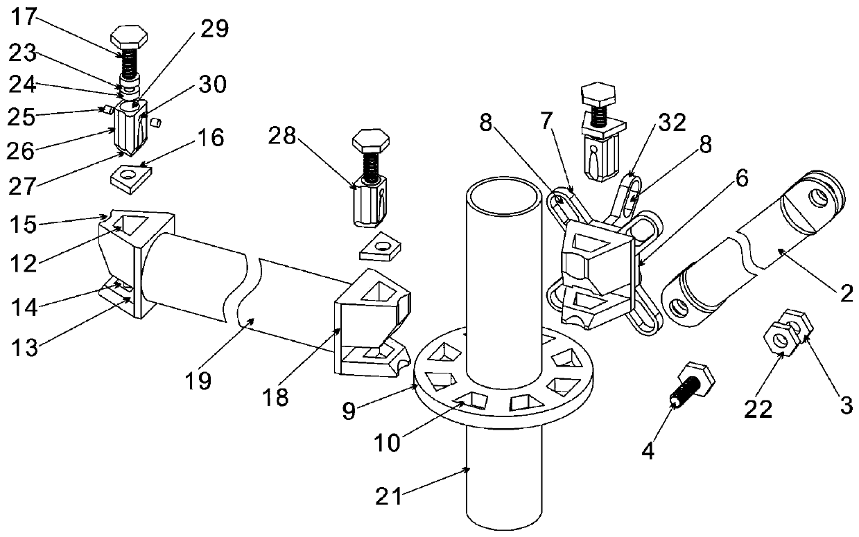 Multifunctional wheel-disc-type scaffold