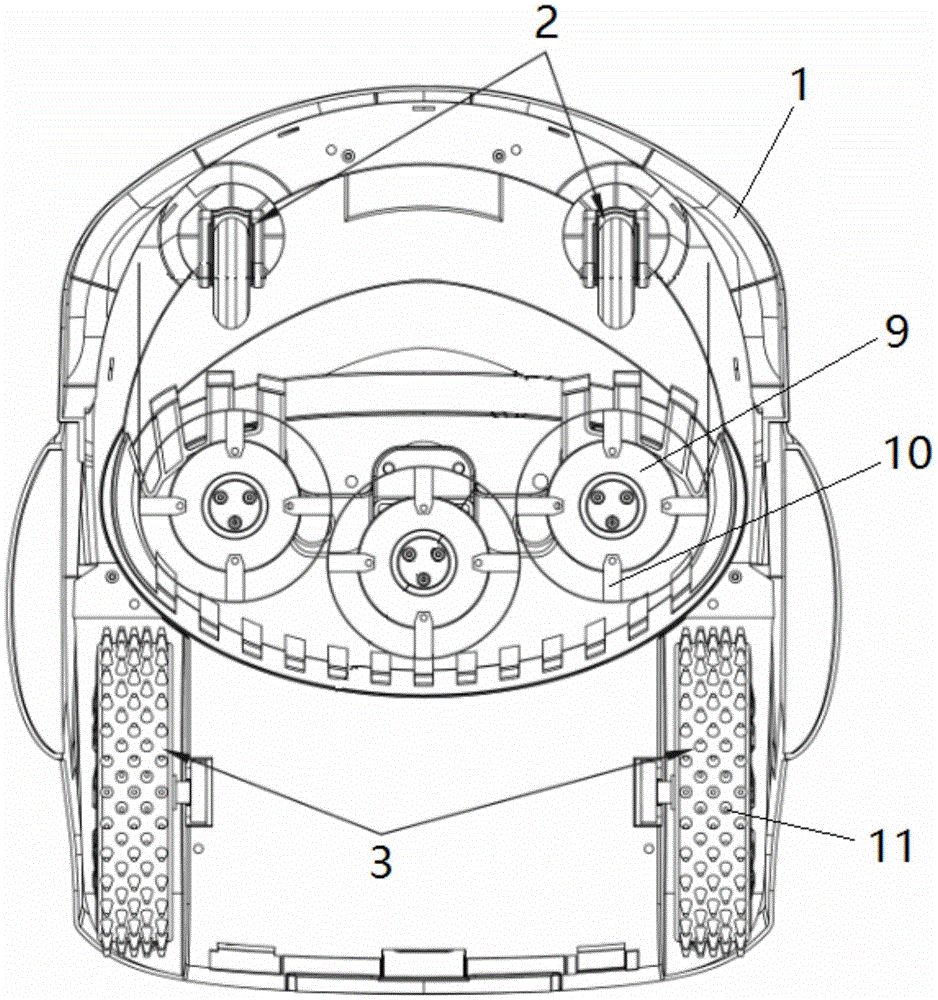 Three-cutter-head mower