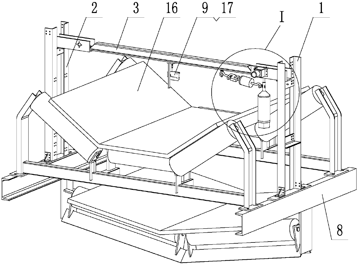 Packaging tape deviation self-checking device suitable for packaging tape conveyor