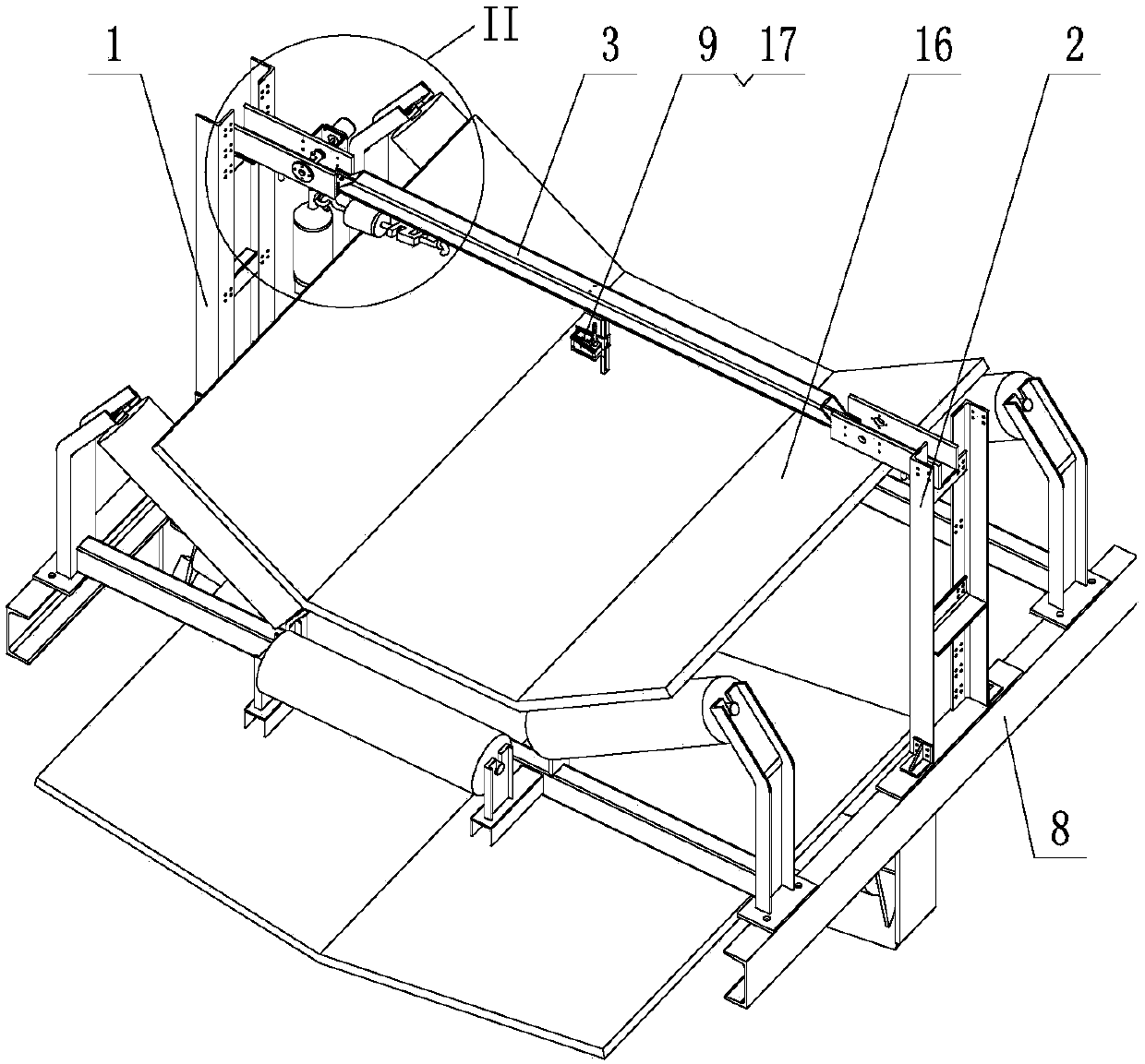 Packaging tape deviation self-checking device suitable for packaging tape conveyor