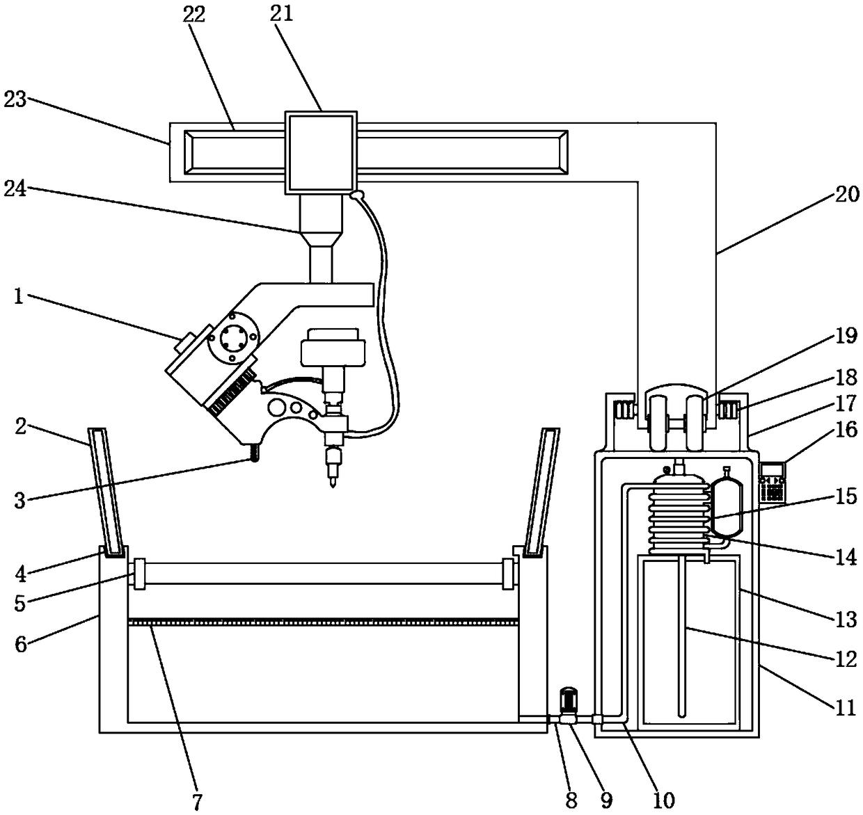 Machining and cutting device for new energy automobile flow guide plate