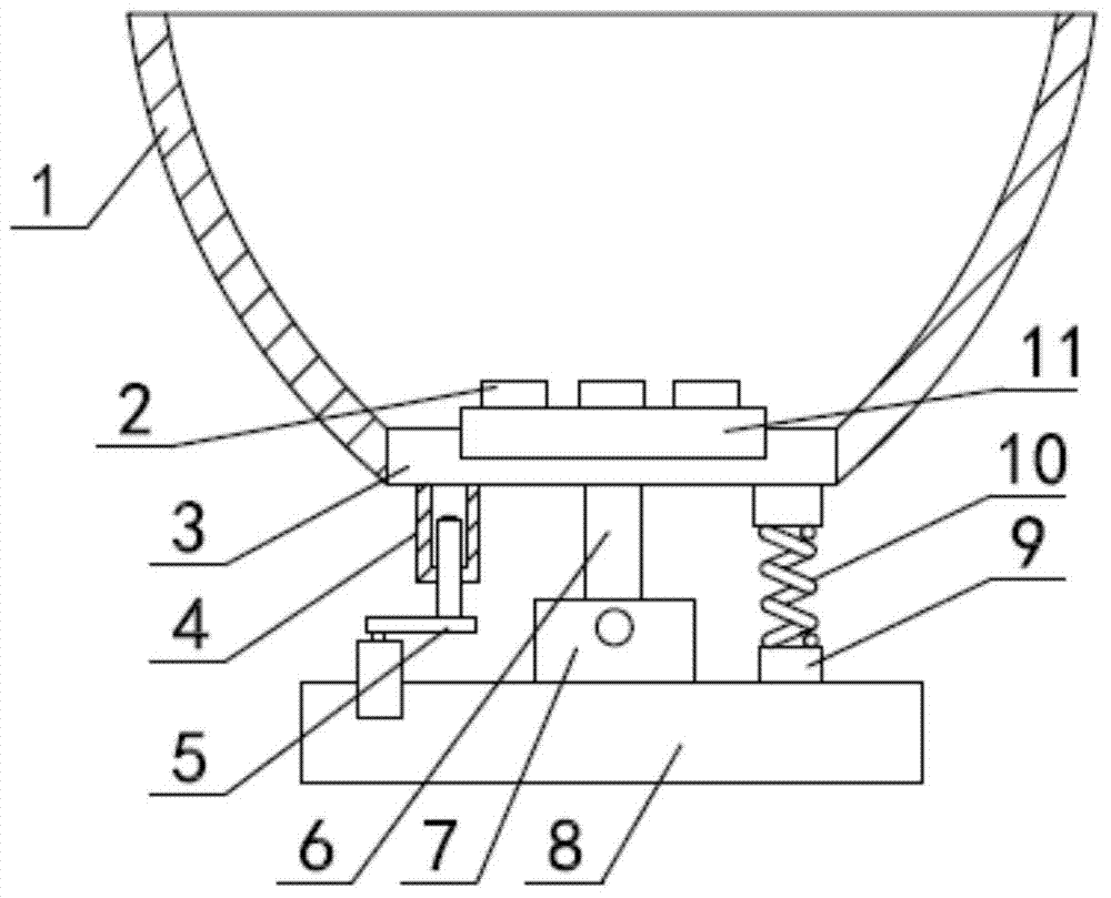 Automatic longitudinal convenient low-heat-resistance LED vehicle lamp capable of adjusting irradiation angle