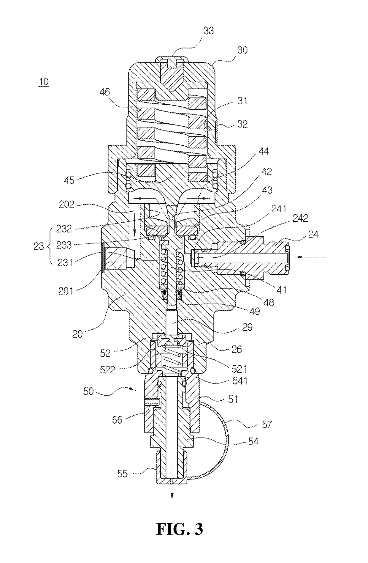 Safe valve for high pressure regulator