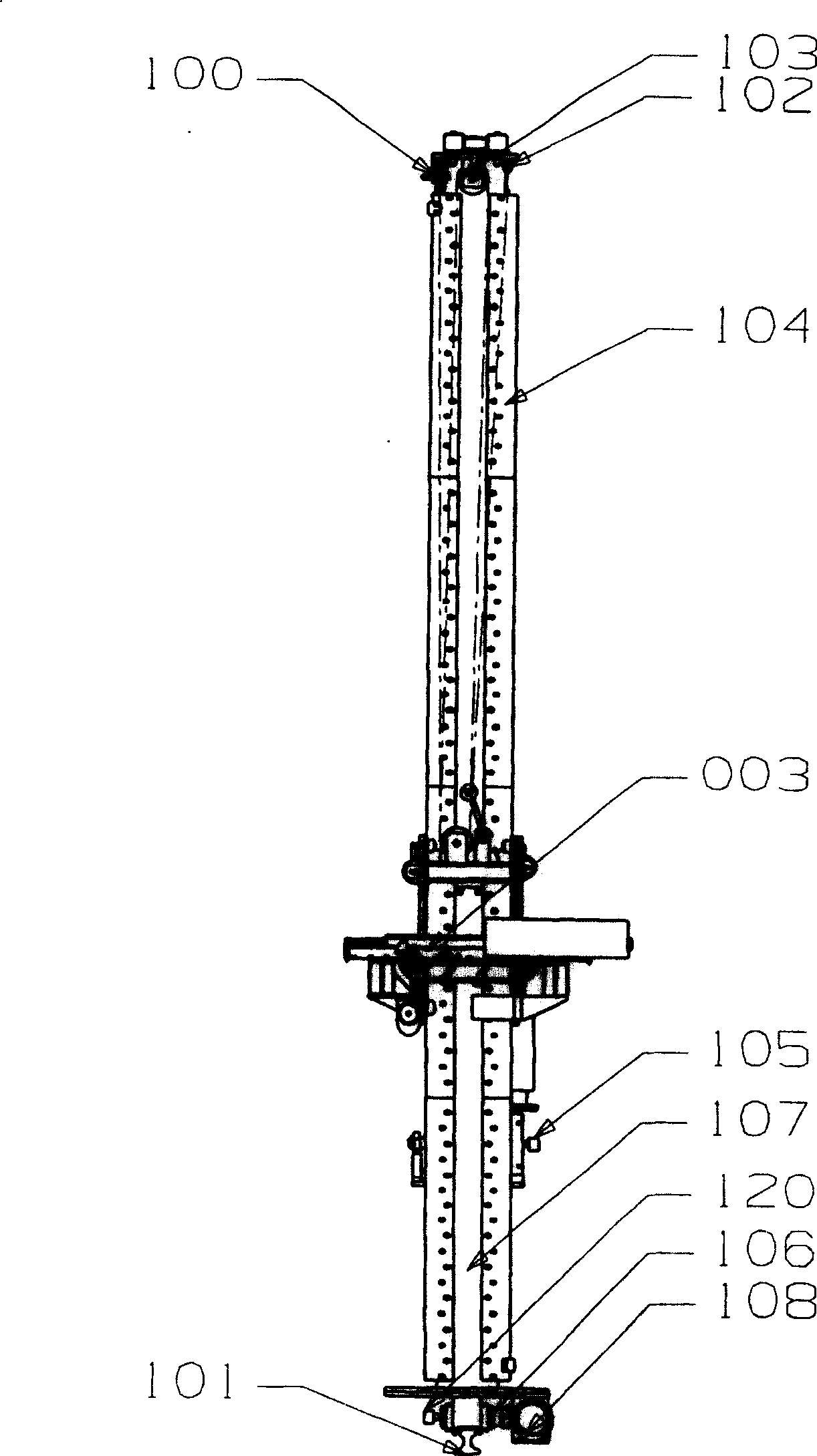 Tunnel type single-column cargo piling machine