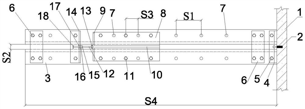 Device for supporting angle formwork during secondary concrete pouring at intersection of precast beams and slabs and method of device