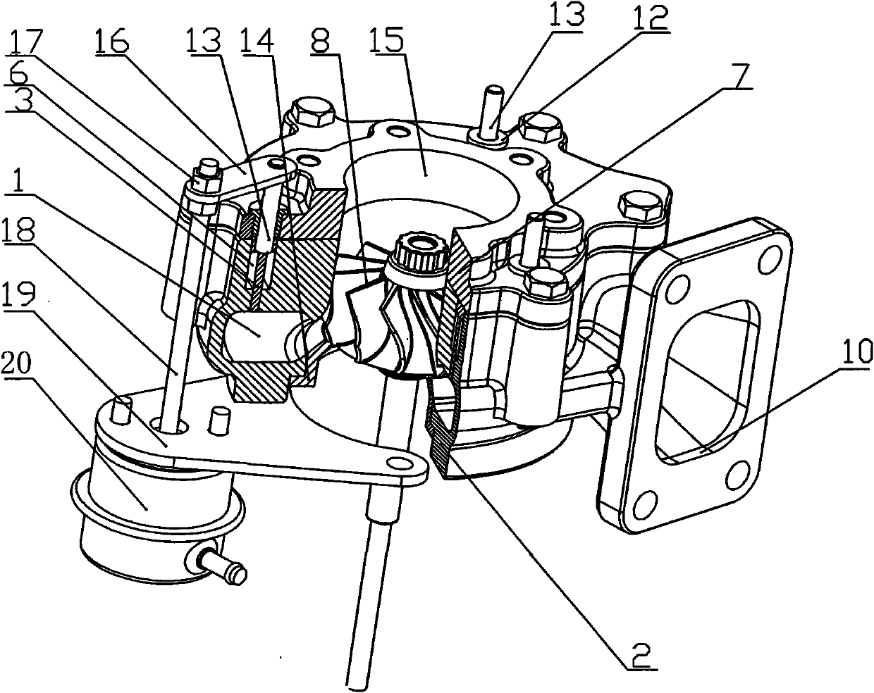 Turbine device with changeable runner