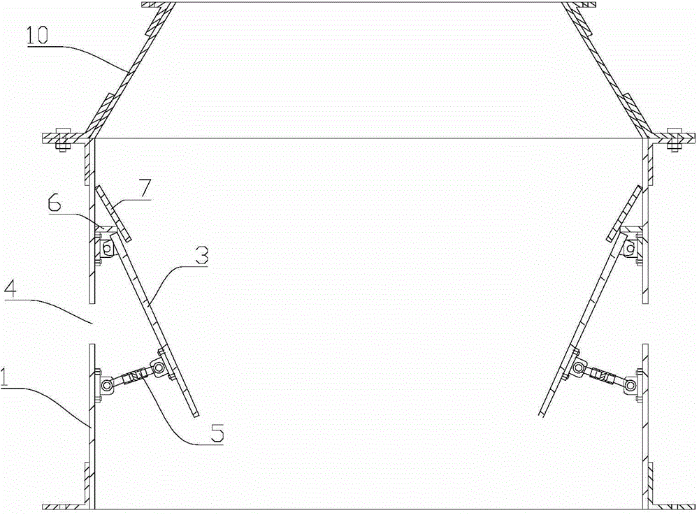 Adjustable type anti-separating device and concrete feeding method based on the same