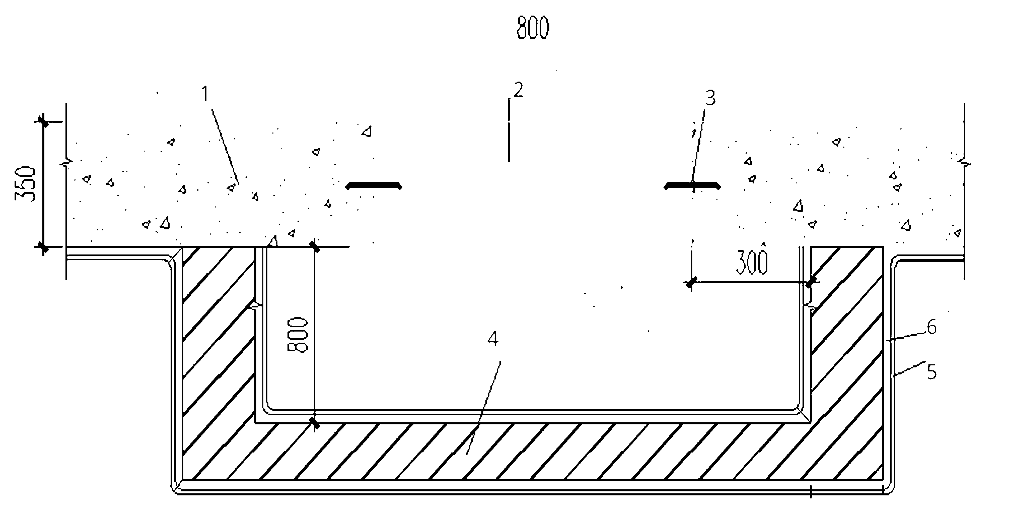 Basement exterior wall post-cast strip construction technology