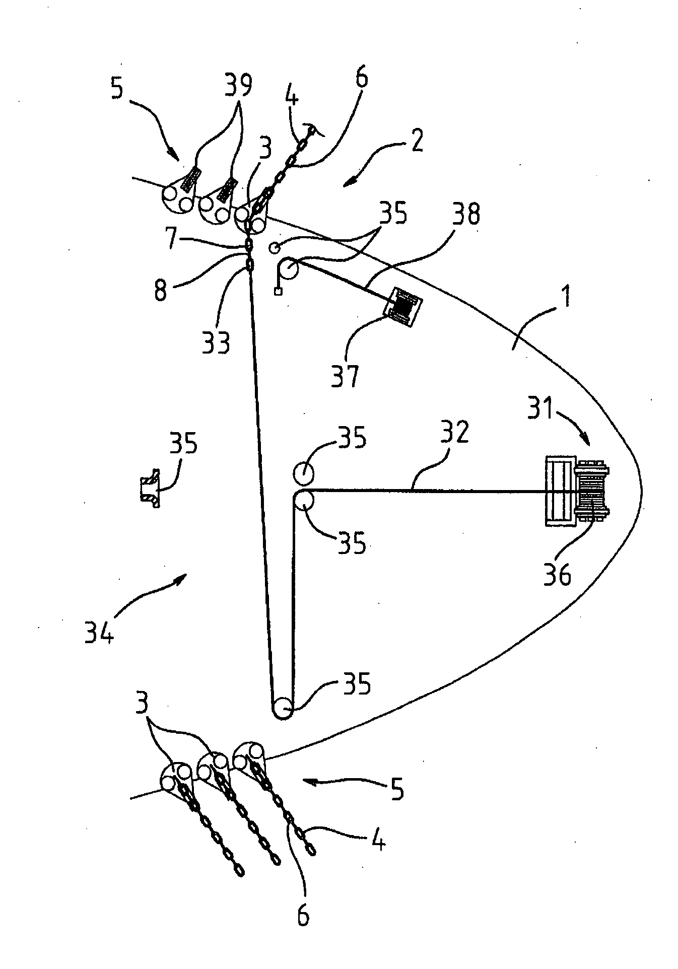 Traction Method And System For An Operating Line, In Particular A Mooring Line, Of A Floating Production Unit