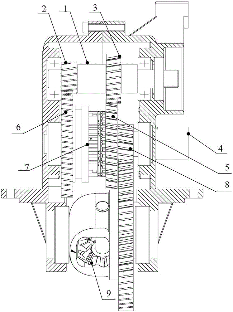 Manual gear shifting device of two-gear speed changing box