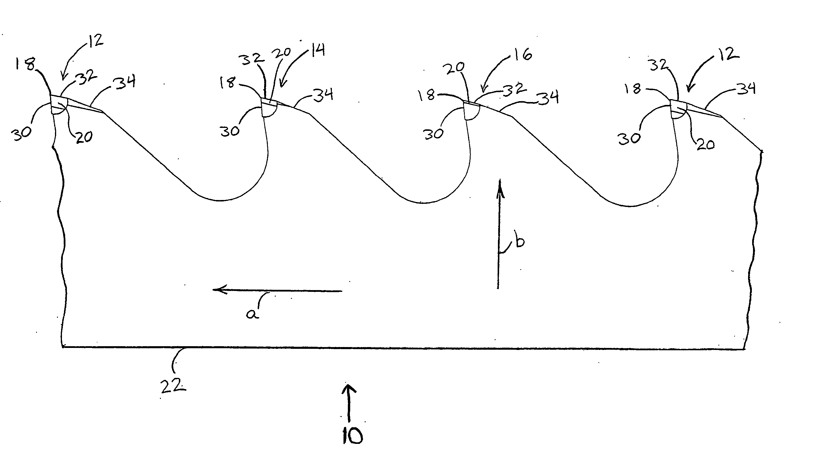 Multi-chip facet cutting saw blade and related method