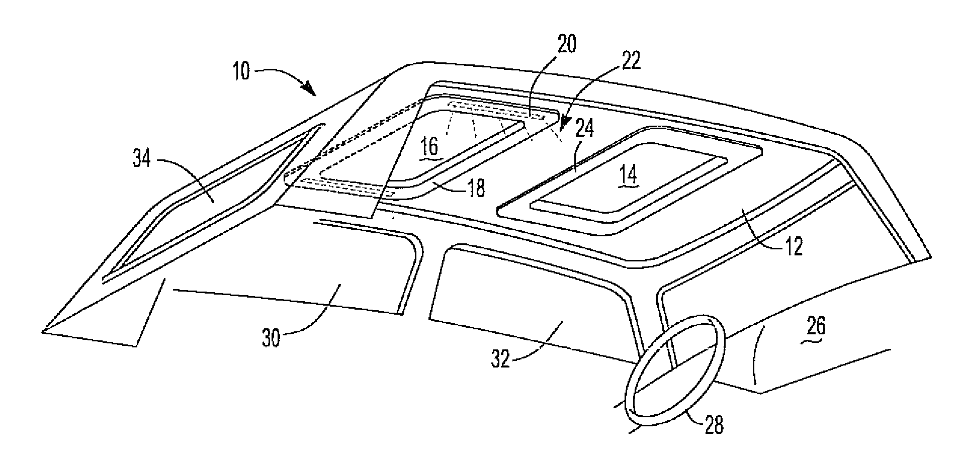 Ambient mood light in a sunroof opening trim ring