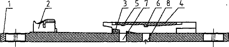 Manufacturing method of railway switch block cast slide plate