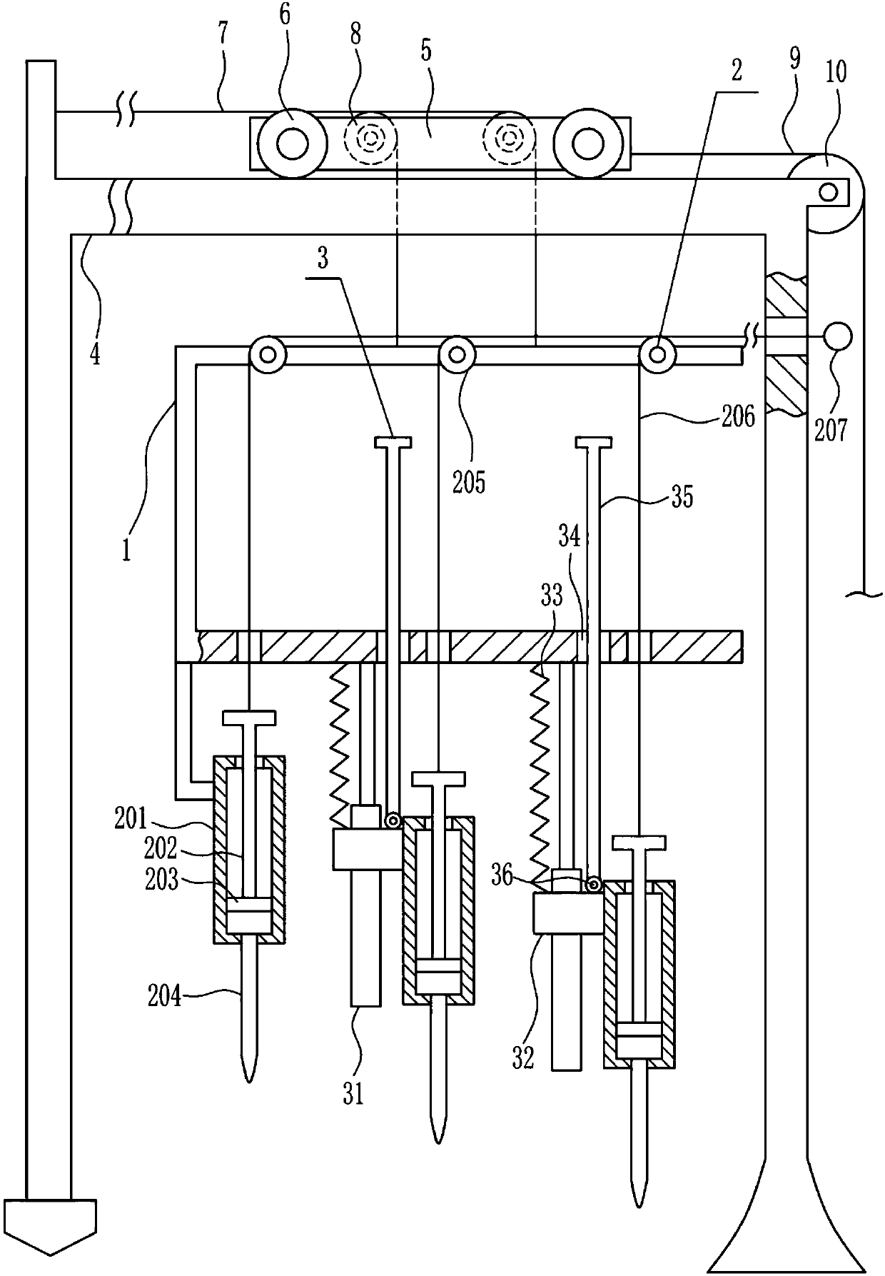 Different-depth water sampling device for treating industrial wastewater