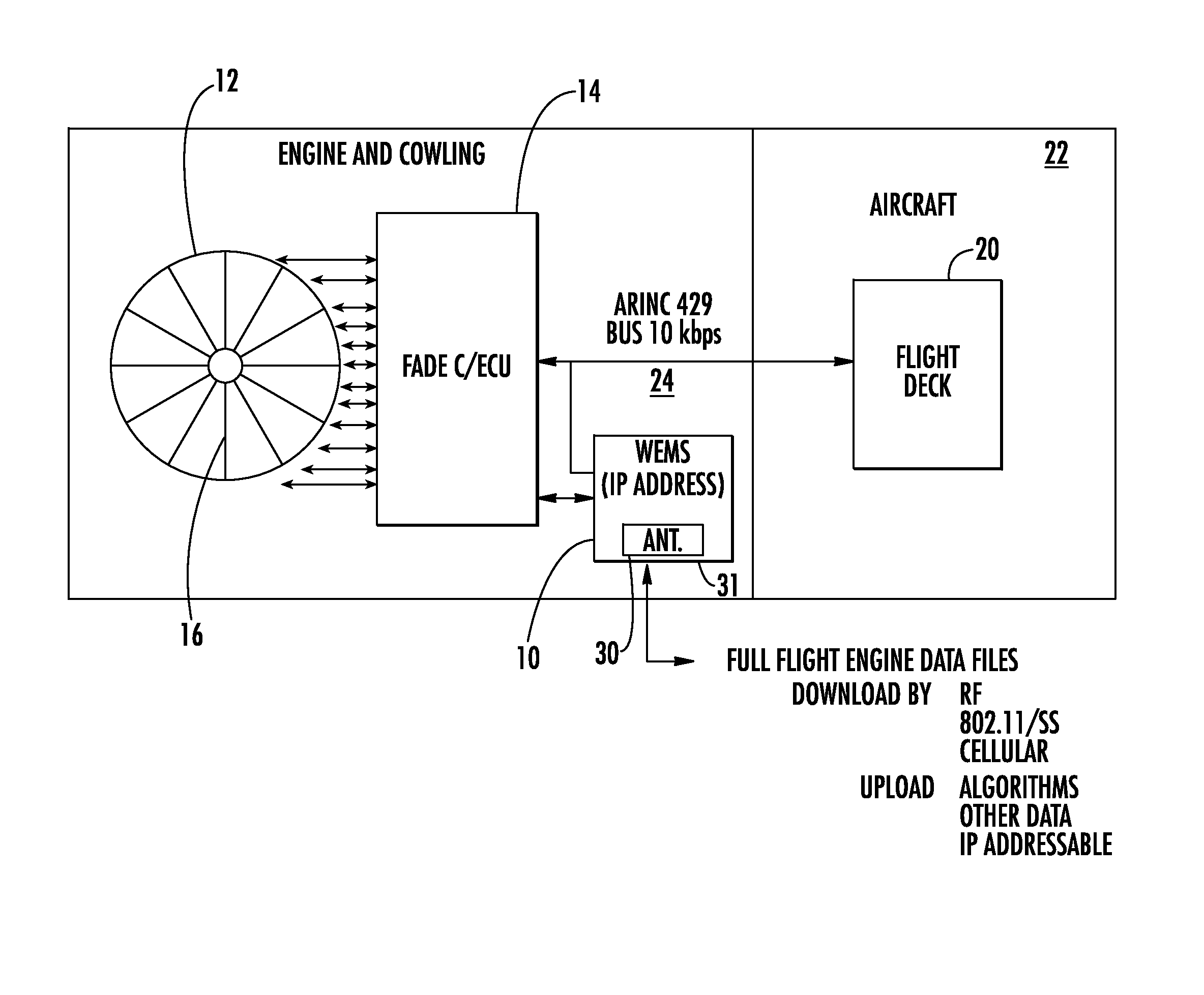 Wireless engine monitoring system and associated engine wireless sensor network