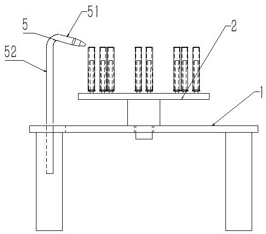 Tube-type glass bottle bottom firing process and bottle bottom firing device thereof