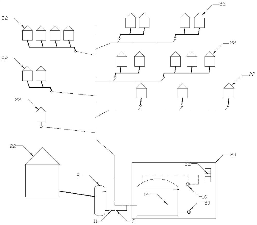 Water-saving type excrement and kitchen waste collaborative vacuum collecting system