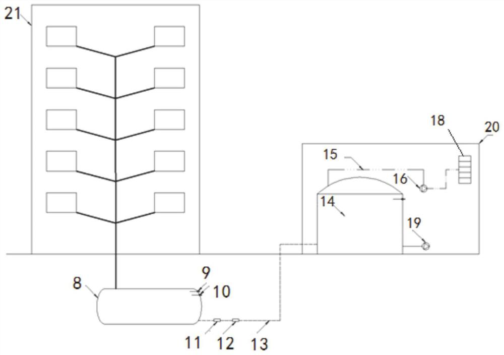 Water-saving type excrement and kitchen waste collaborative vacuum collecting system