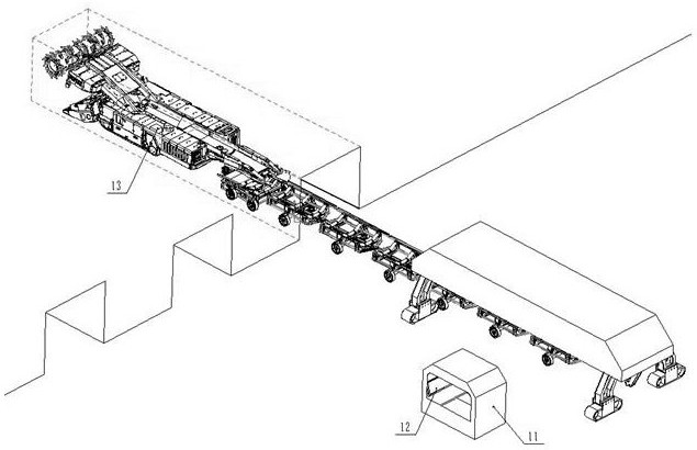 A continuous coal mining machine for end-side mining in an open-pit mine