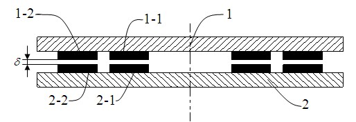 Alternating electric field-based time grating angular displacement transducer