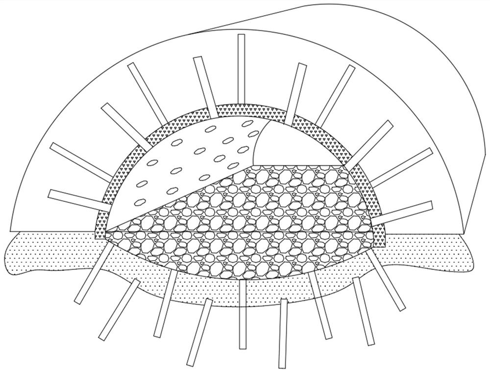 Grouting device for high rock burst and using method