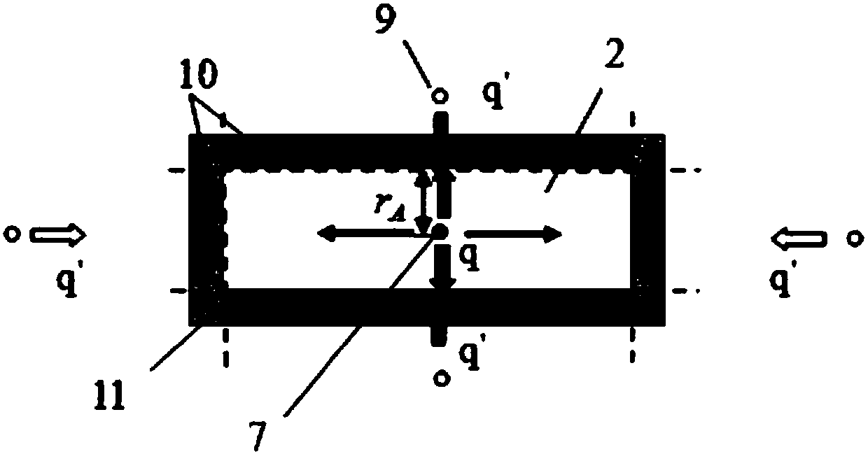 Solid material thermal physical property test system and method based on mirror image heat source principle