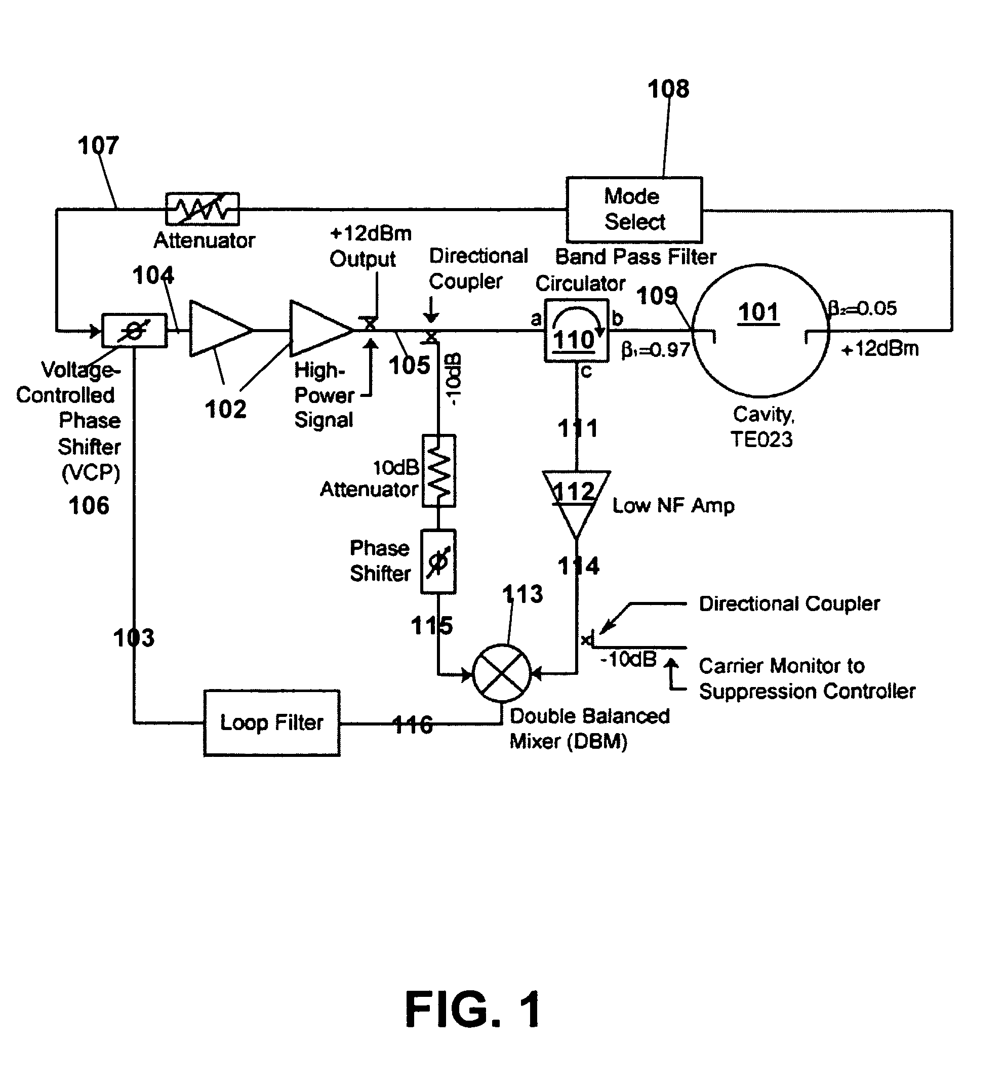 High spectral purity microwave oscillator using air-dielectric cavity