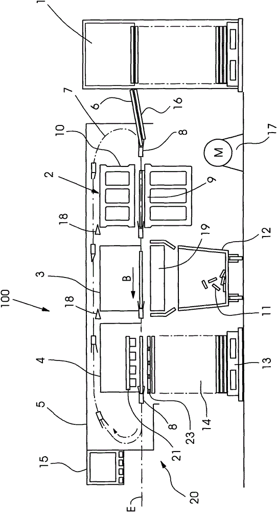 Depositing and use separation station for a sheet punching press