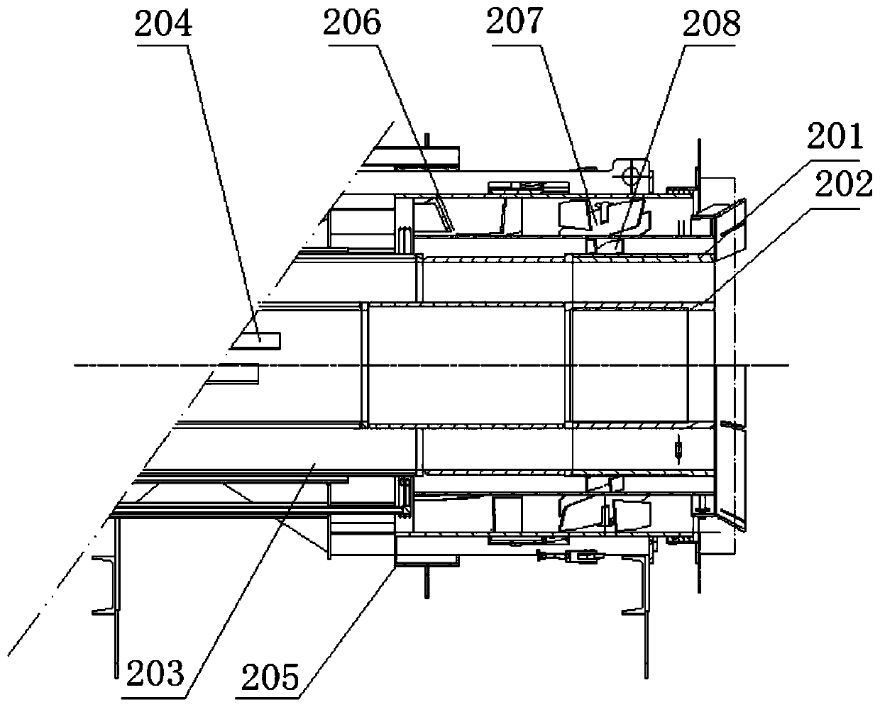 Low air cooling volume burner adopting composite material nozzle