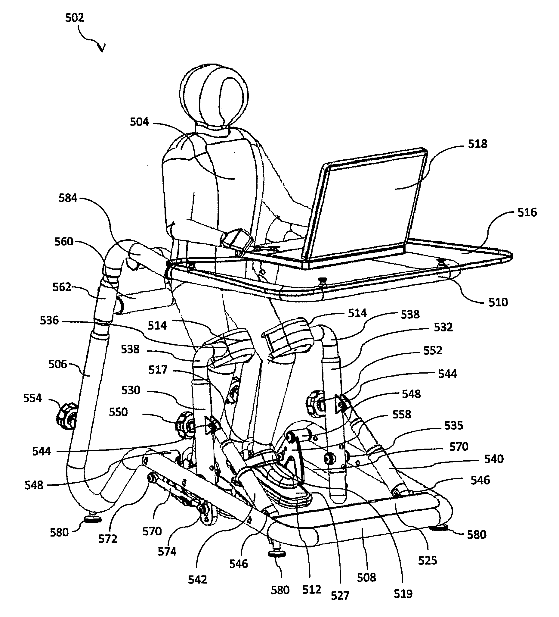 Exercise equipment intended for exercising legs of a person