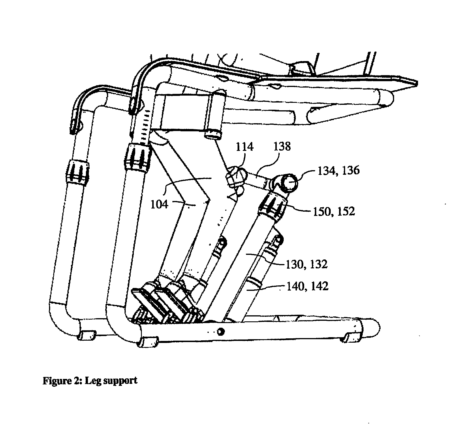 Exercise equipment intended for exercising legs of a person