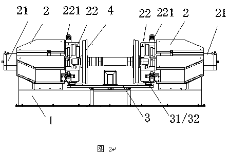 Double-end jaw-type wheel pair withdrawal machine