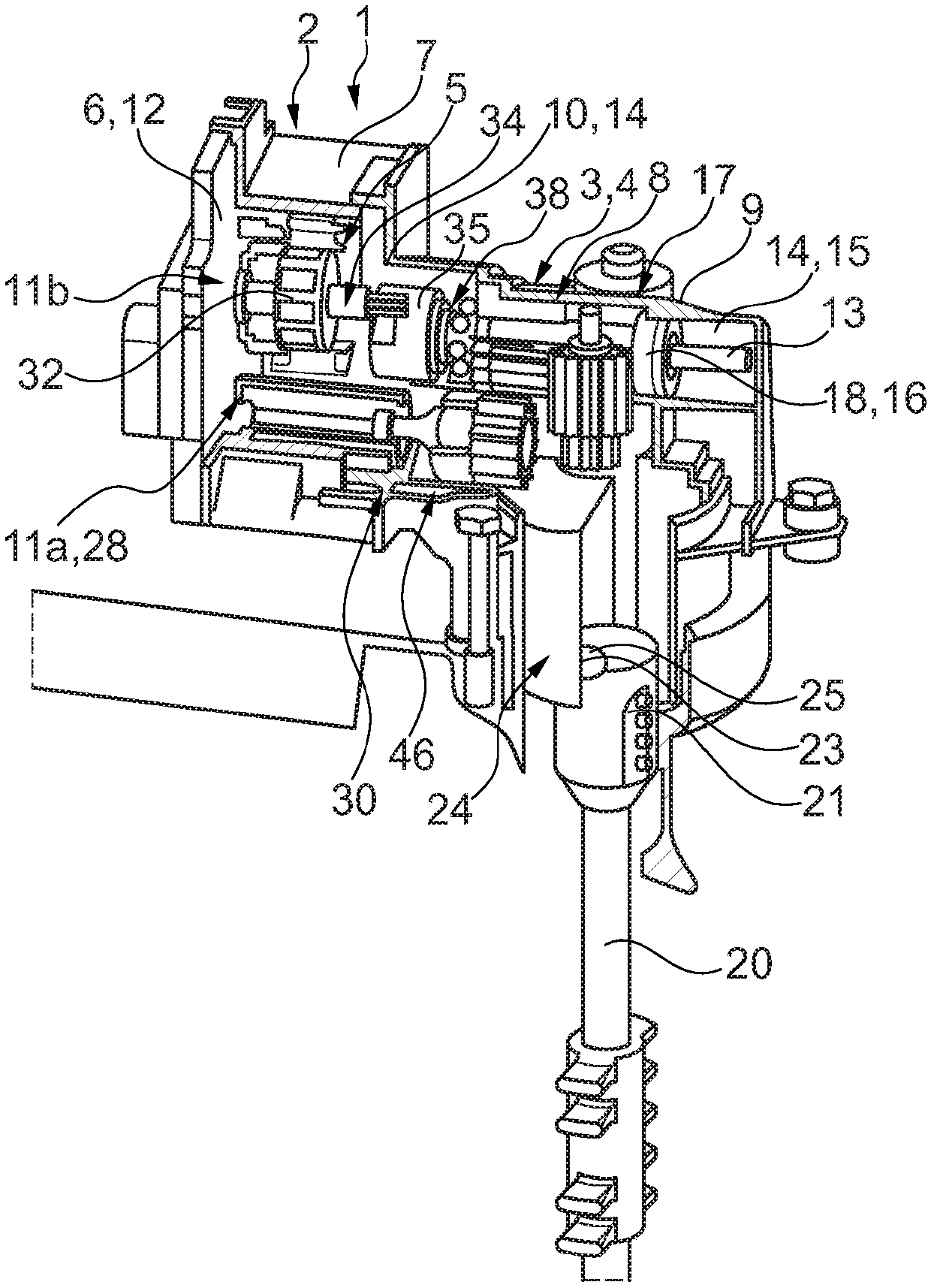 Actuators with axially positioned and fixed components