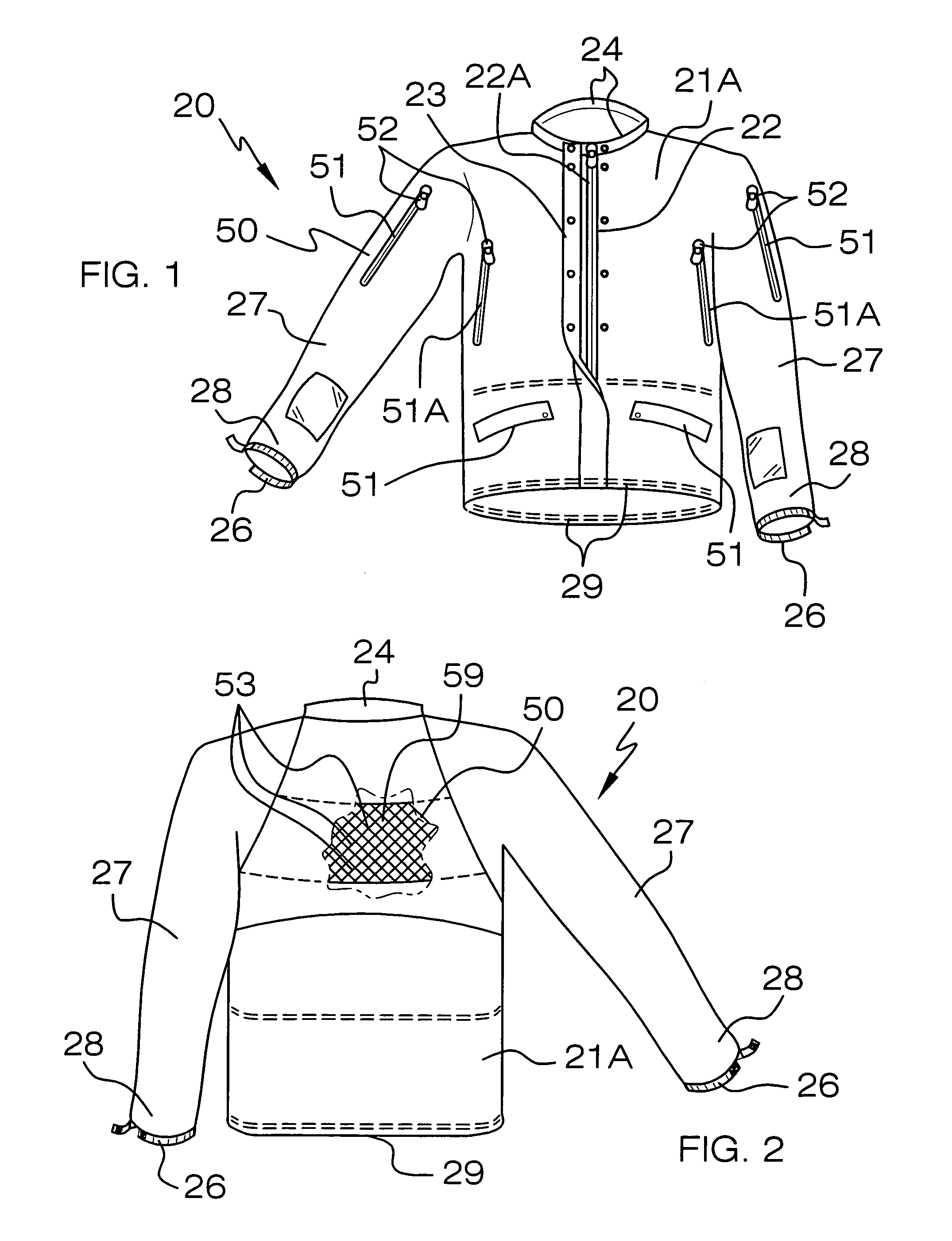 Ventilated weatherproof garment