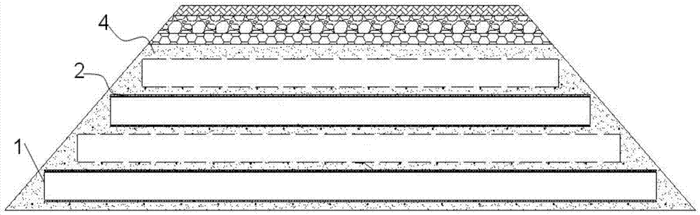 Embankment structure for reducing generation rate of bump at bridge head and filling method