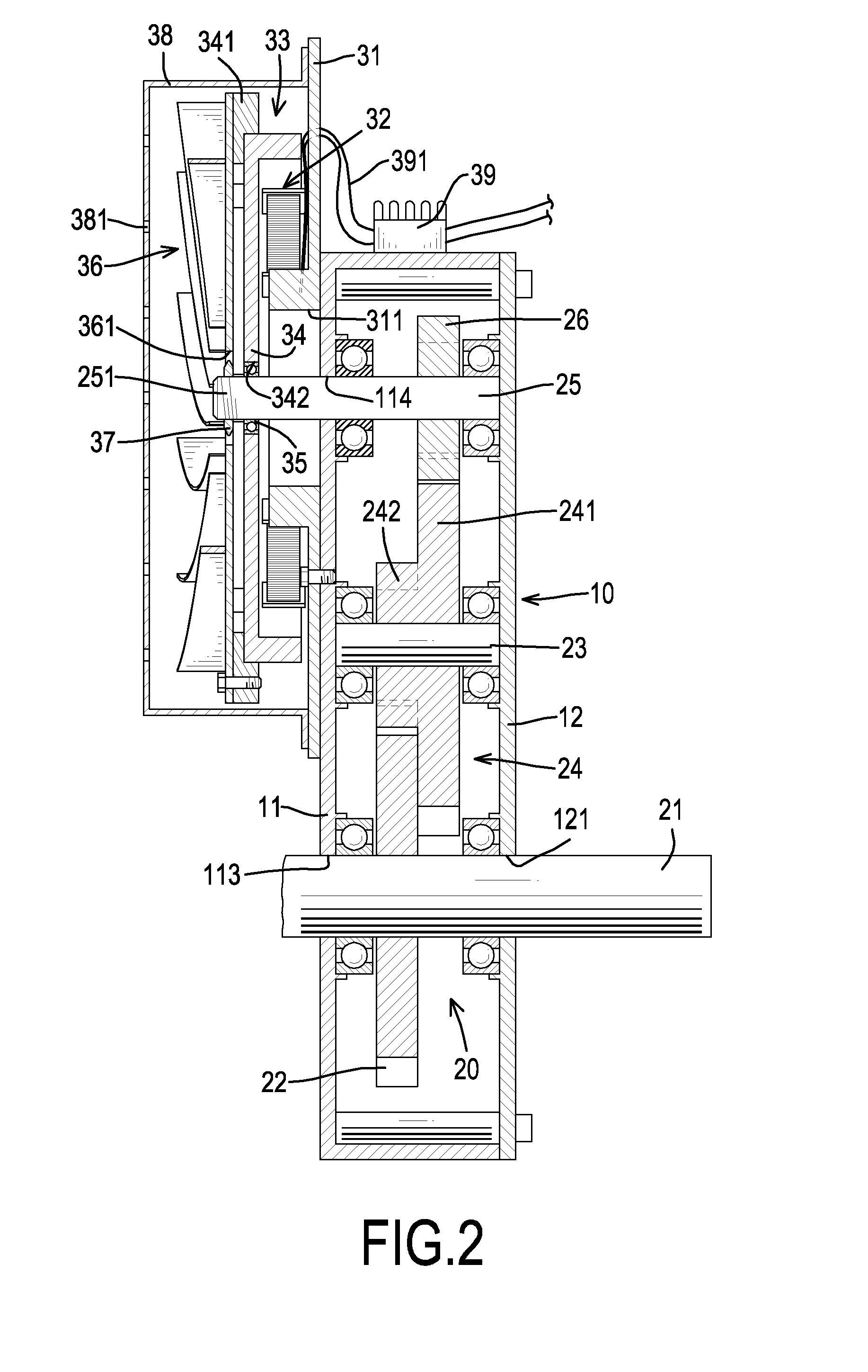 Gearing generator for an electric vehicle