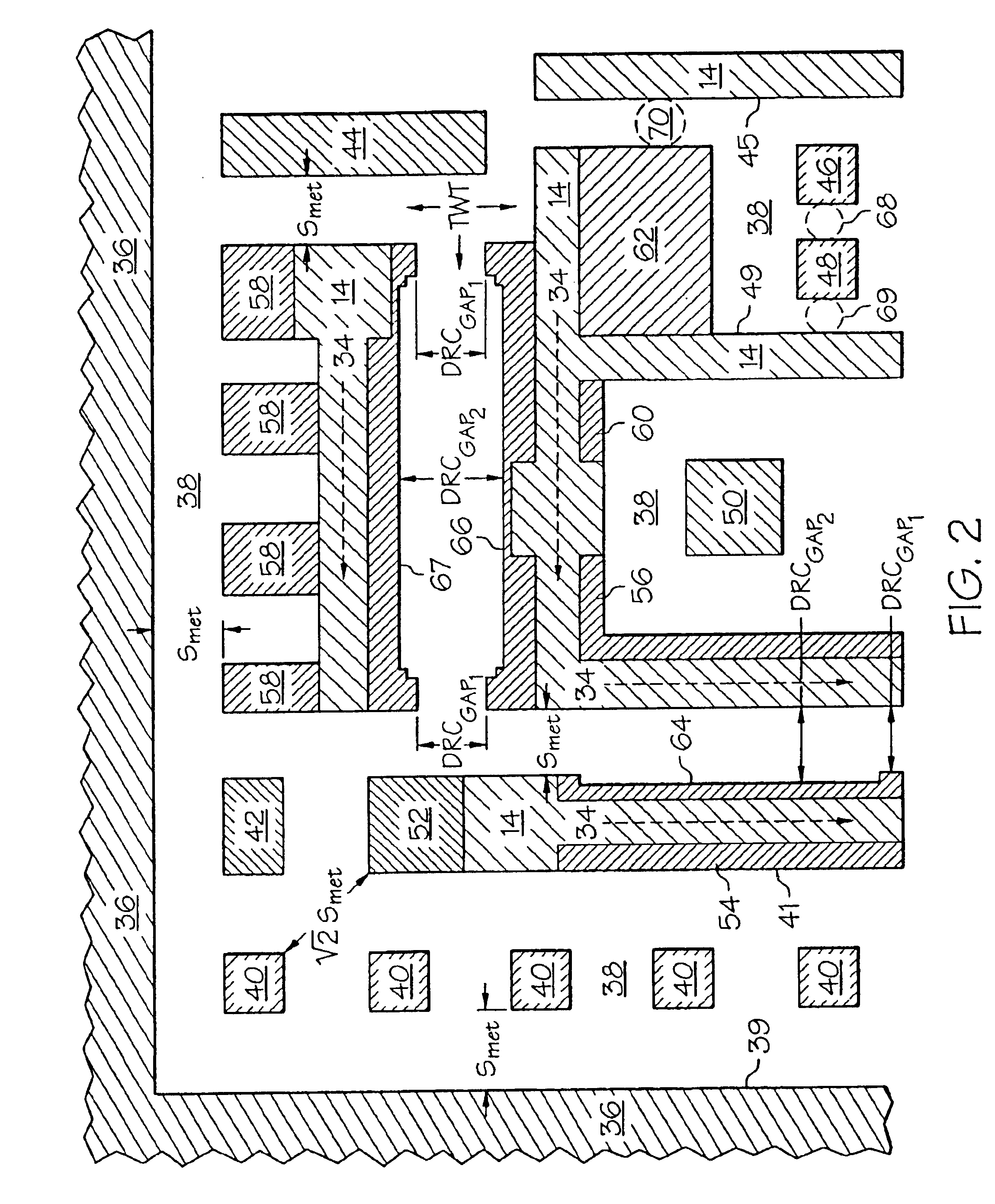 Metal line layout of an integrated circuit