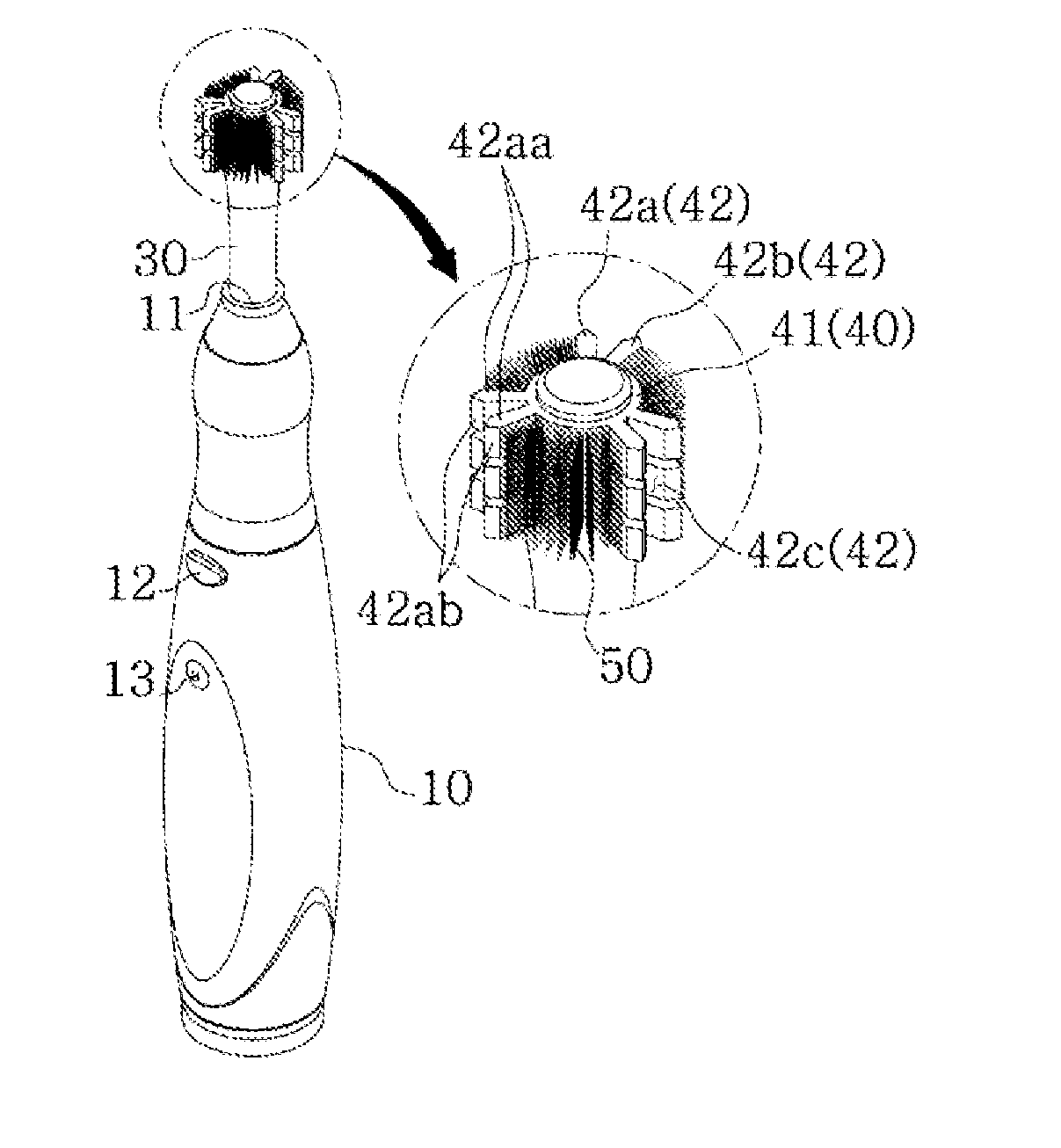 Rotating electric toothbrush