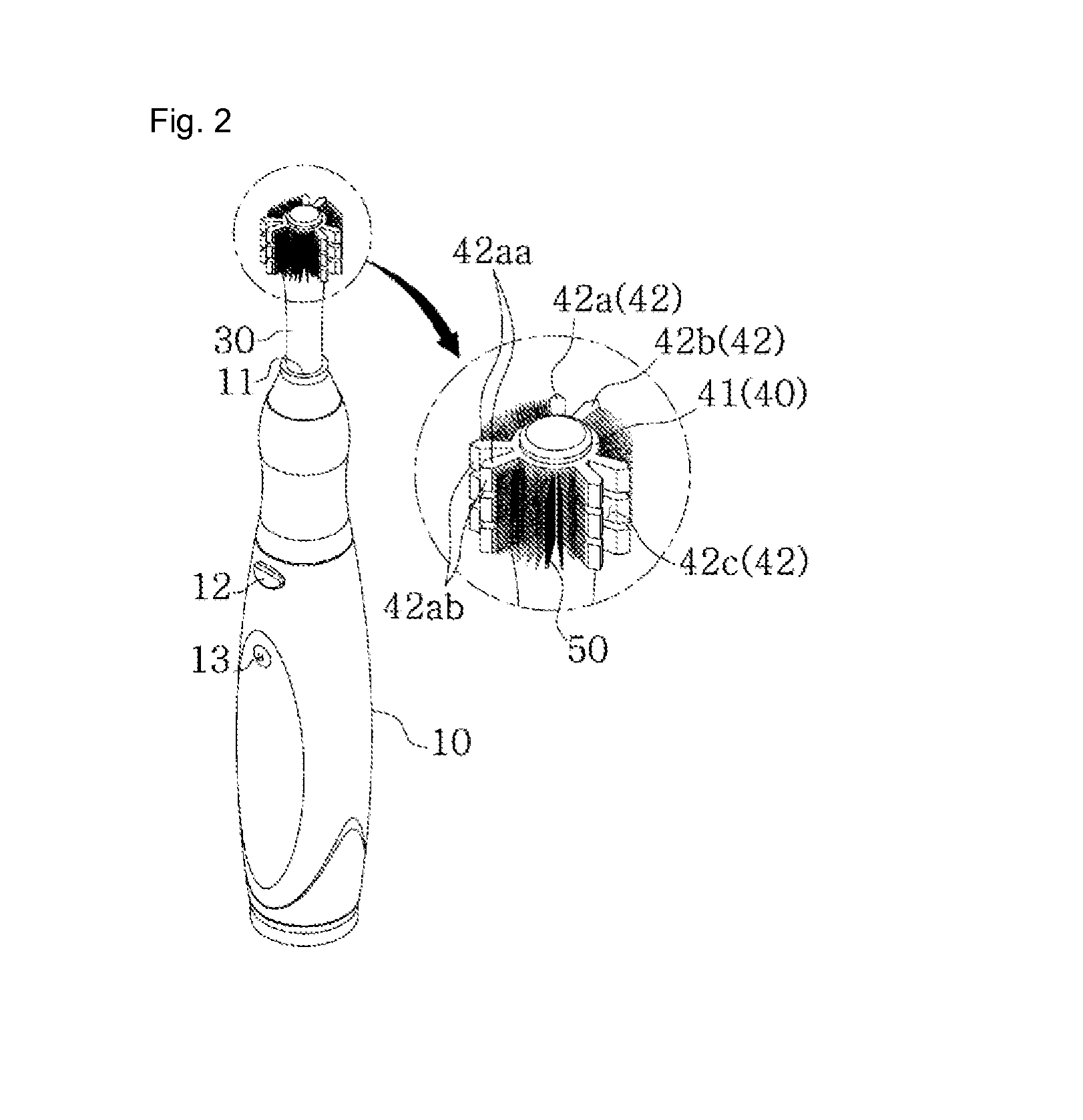 Rotating electric toothbrush