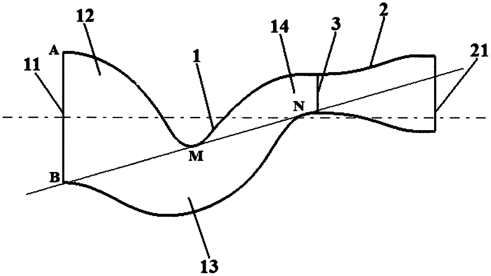 S-shaped bent shrinking-expanding spray pipe structure