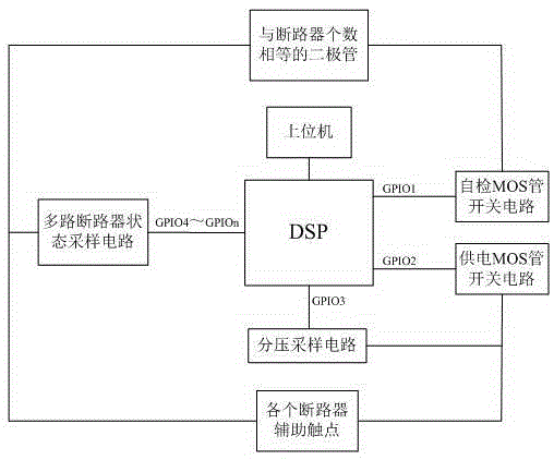 State monitoring circuit for breaker with auxiliary contacts