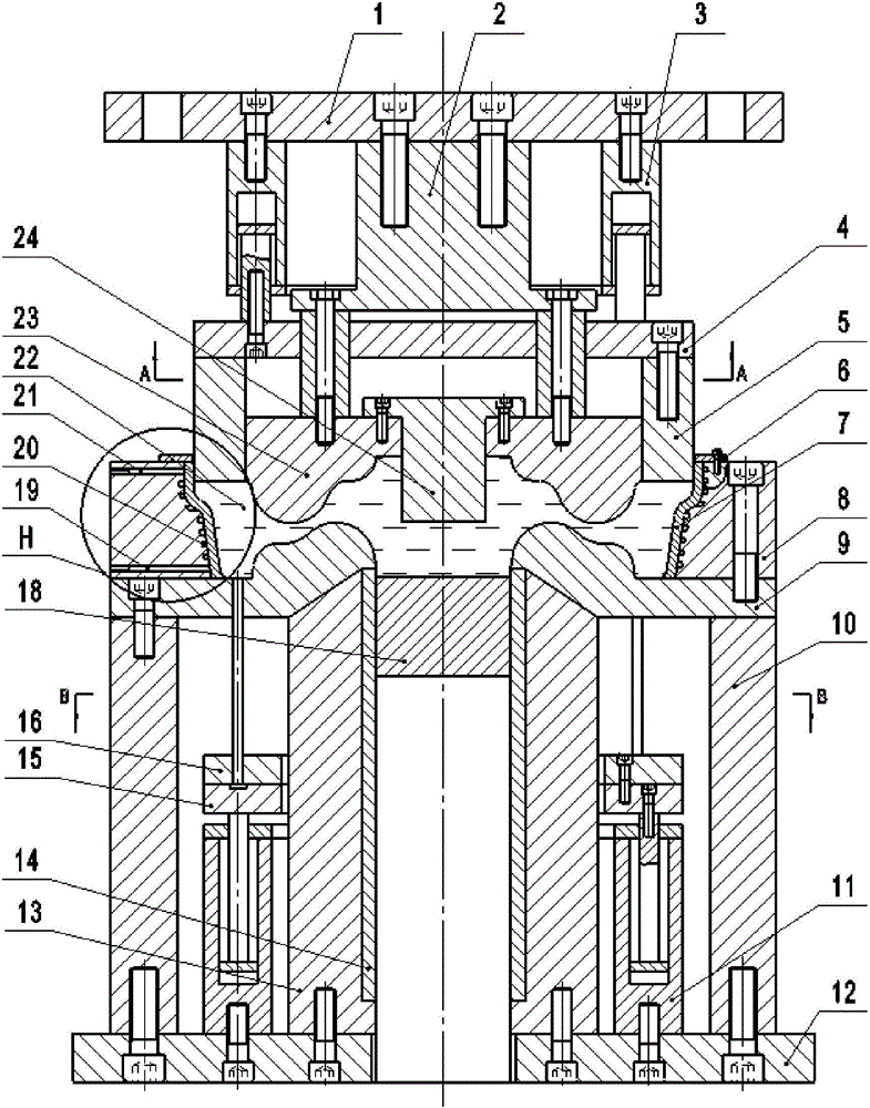 S-shaped spoke plate track wheel blank cast and casting method thereof