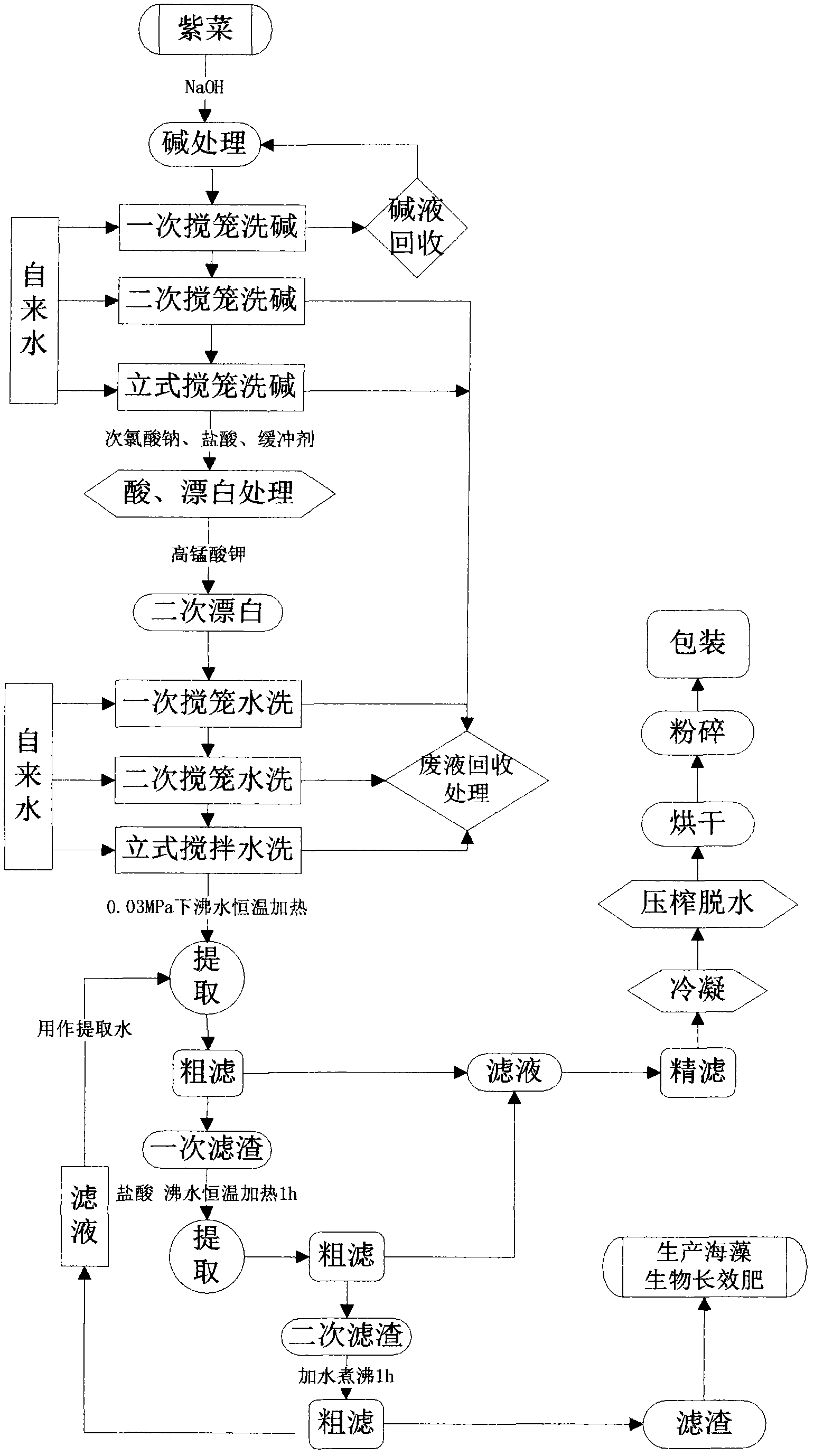 Processing technology for extracting agar from laver