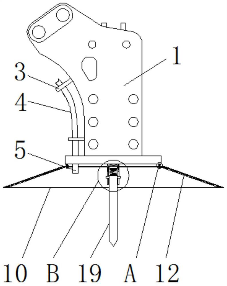 Breaking hammer with induction structure and for pavement construction