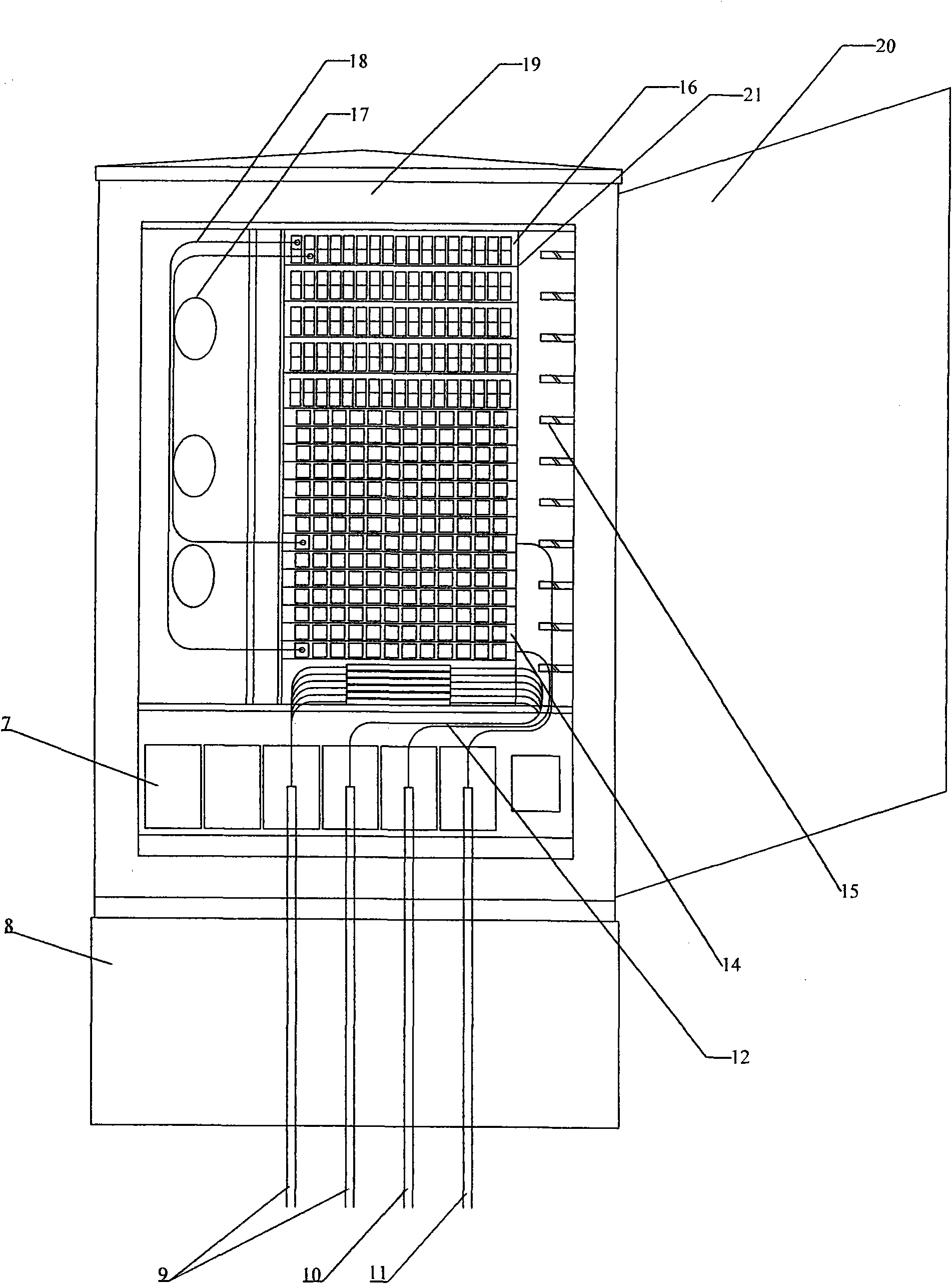 Optical cable cross connection cabinet special for FTTB (fiber to the building) and FTTH (fiber to the home)