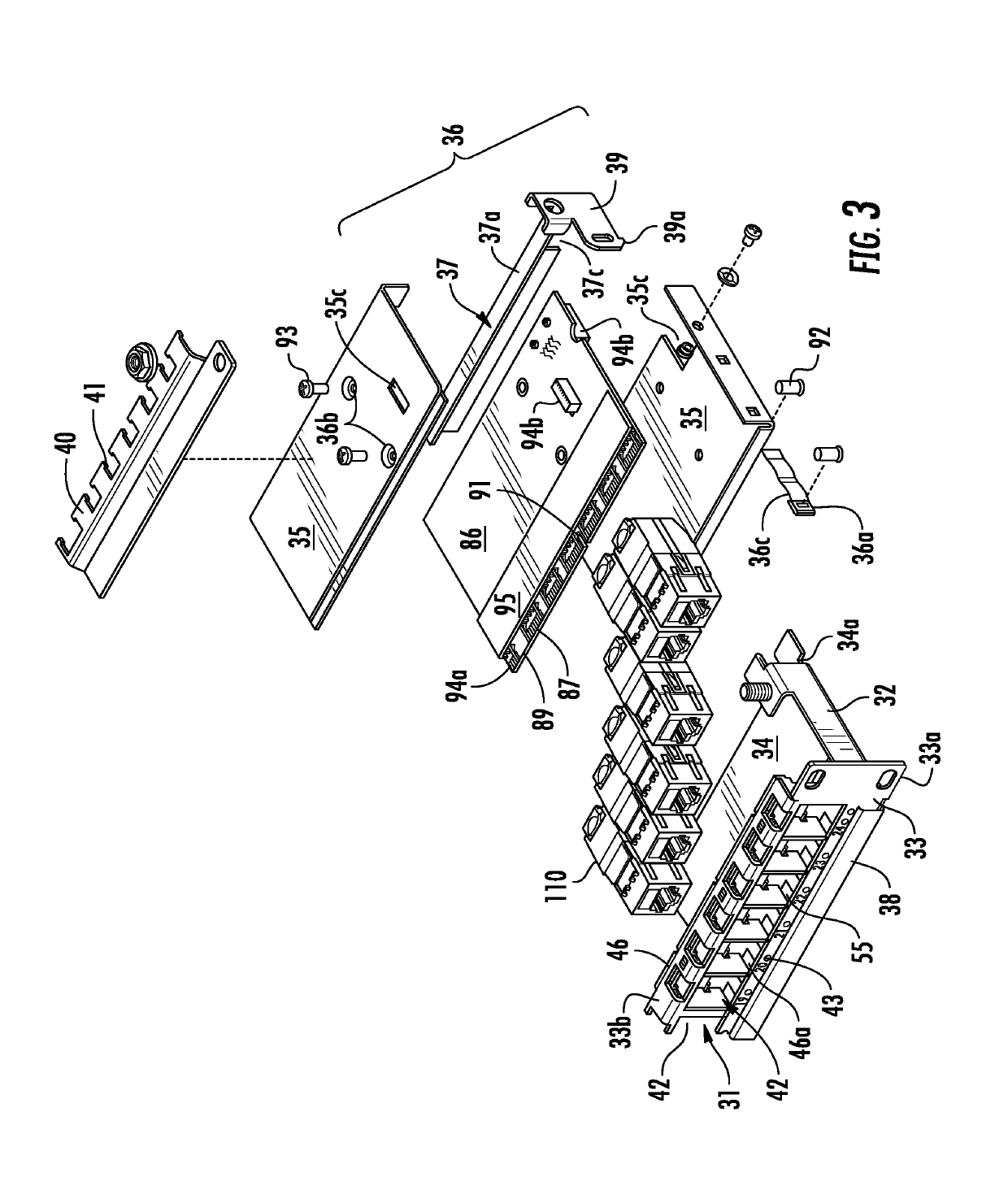 Patch panel frame for circuit board module