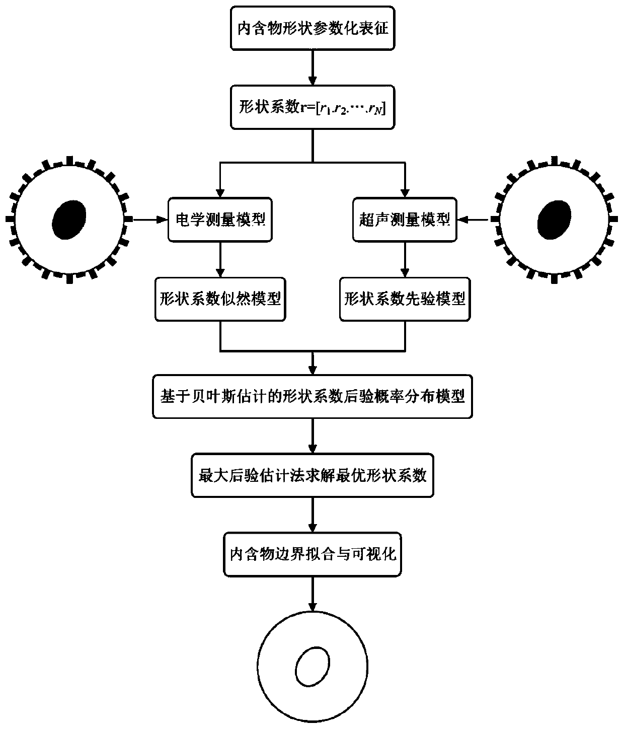 Statistical inverse based electric/supersonic double-mode content boundary reconstruction method