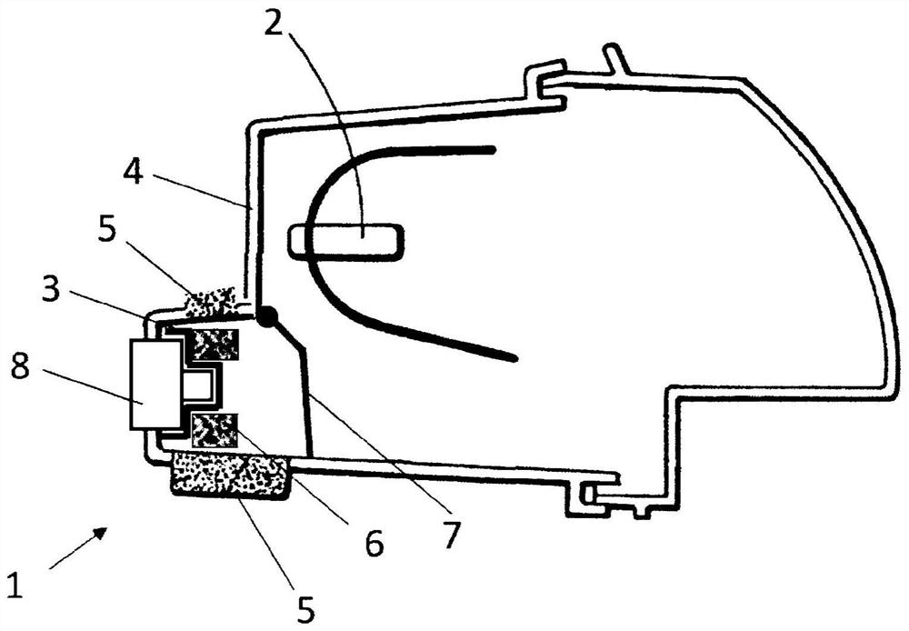 Automotive lighting device and method for controlling an element thereof