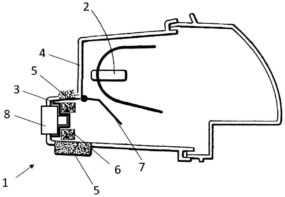 Automotive lighting device and method for controlling an element thereof