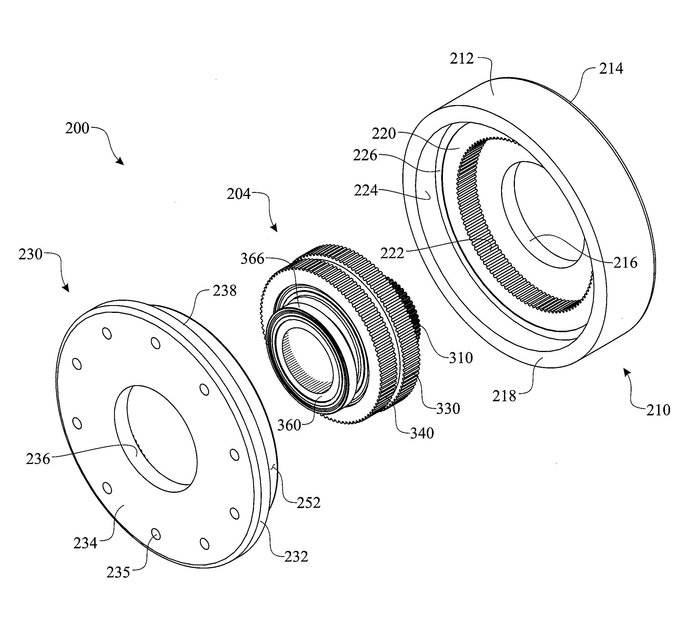 Coaxially arranged reduction gear assembly